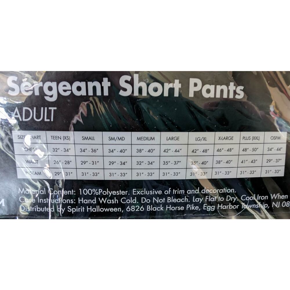 Spirit Sergeant Short Pants Cop Police Halloween Costume Cosplay Party Adult M - Picture 7 of 15